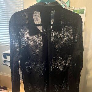 Cabi Black Lace Button Down Shirt-XL-Barely Worn